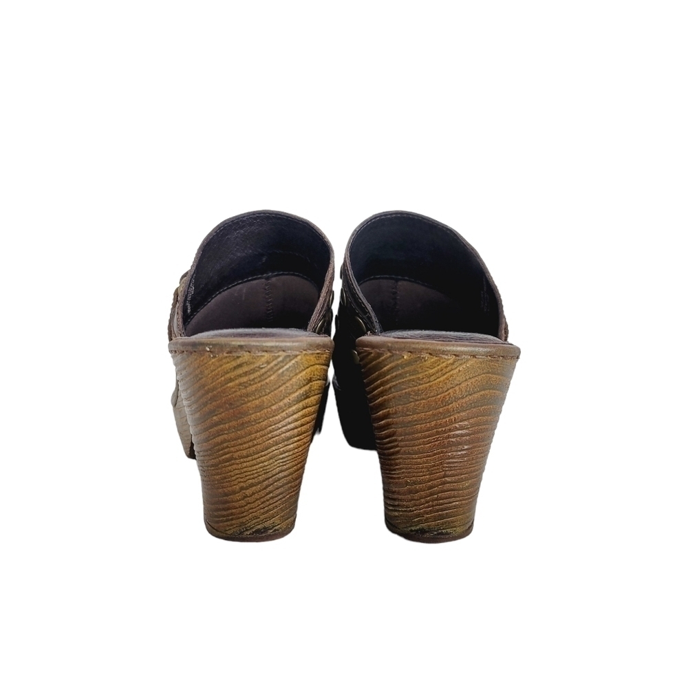 Born Marney Brown Sand Leather Studded Clogs - Picture 5 of 10